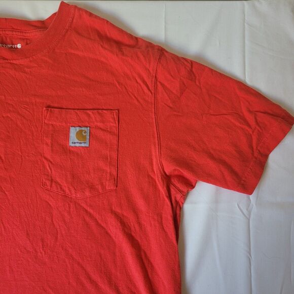 Carhartt Loose Fit Pocket T-Shirt Red Men’s Large Workwear Tee - Picture 7 of 8